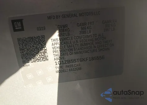 2019 Chevrolet Malibu 1Ls from USA, damaged, VIN 1G1ZB5ST6KF185556